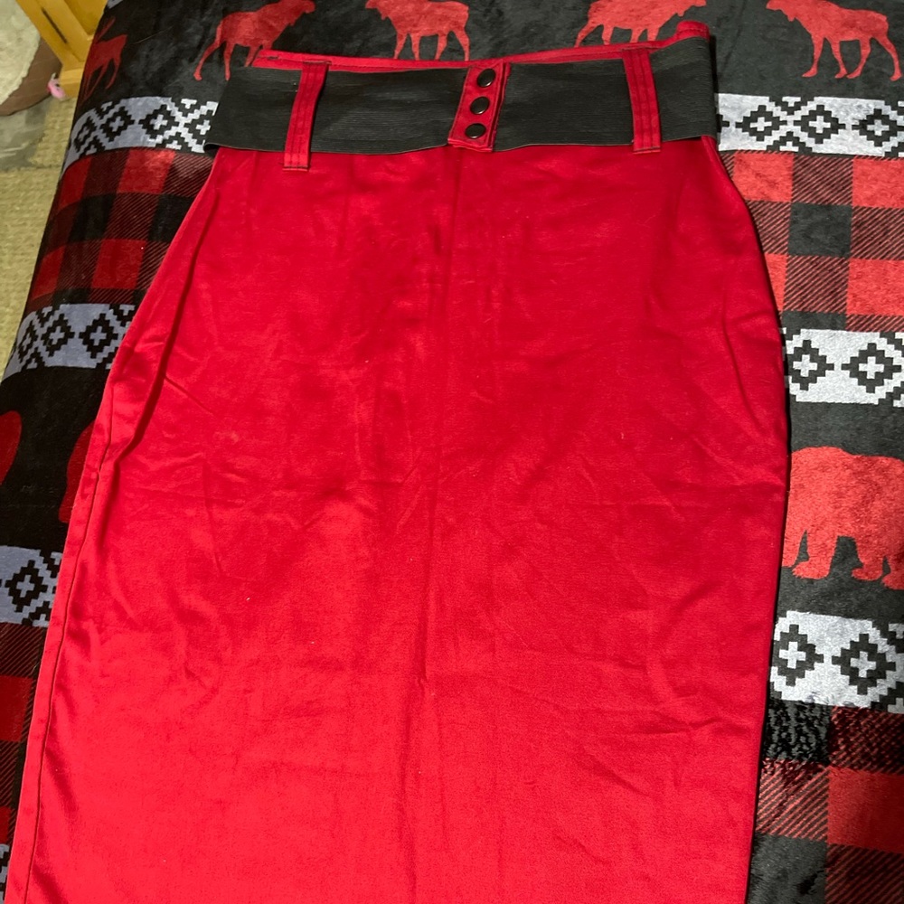 Rockabilly red pencil skirt